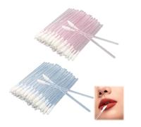 Lip Brushes 100 Pcs, Lip Wands Lipstick Applicator Make Up Brush for Eyes Lips Concealer Beauty Tool Kits Lip Gloss Wands Eyeshadow Makeup Cosmetic Brush Tool (Crystal Pink+Crystal Blue)