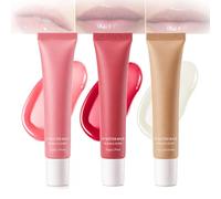 Lip Butter Balm Set - Three-Pack Hydrating Tinted Balm in Pink, Burgundy & Nude for Light Colour & Glossy Finish, Non-Greasy Creamy Daily Lip Care, Moisturising Nourishing Formula