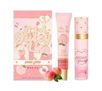 Lip Care Duo Set - Lip Conditioner & Lip Oil Set - 2PCS Peach Hydrating Lip Oil & Lip Balm Duo - Lip Gloss Balm For Dry and Chapped Lips - Natural Lipgloss Balm Kit Gift for Women