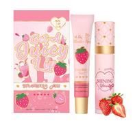 Lip Care Set - Lips Conditioner & Oil Sets - Hydrating and Moisturizing Strawberry Lip Gloss Set - Lip Balm Duo Nourishing for Chapped & Dry Lips,Natural Lipgloss Balm Kit Gift for Teenage Girls
