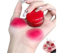 Lip & Cheek Blurry Pudding Pot - Korean Pudding Pot Blush - Multi-use Natural Glow Face Blush - Natural Glow High Pigment Lipstick Blush Lasting Lip Tint (04)