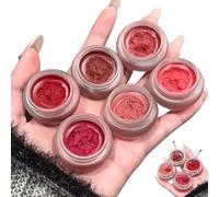 Lip & Cheek Blurry Pudding Pot - Korean Pudding Pot Blush - Multi-use Natural Glow Face Blush - Natural Glow High Pigment Lipstick Blush Lasting Lip Tint (6 PCS)