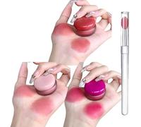 Lip & Cheek Blurry Pudding Pot, Korean Pudding Pot Blush, Soft Matte Blush Blurry Makeup Blushs Lipstick, Multi-use Natural Glow Face Blushs, Long-Lasting Makeup, High Color Rendering (01+02+03)