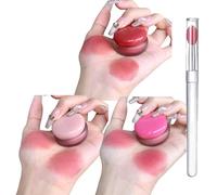 Lip & Cheek Blurry Pudding Pot, Korean Pudding Pot Blush, Soft Matte Blush Blurry Makeup Blushs Lipstick, Multi-use Natural Glow Face Blushs, Long-Lasting Makeup, High Color Rendering (01+02+05)