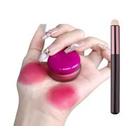Lip&cheek Blurry Pudding Pot with Brush, Multi-use Natural Glow Face Blush, Soft Matte Blush Blurry Makeup Lipstick, Long-Lasting Makeup, High Color Rendering (03#)
