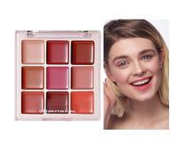 Lip Color Palette | Makeup Lip Gloss 9 Colors | Waterproof Matte Moisturizing Non Sticky Cosmetic for Special Occasions Everyday Wear Teen Girls