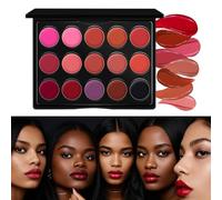 Lip Colour Palette - Cream Lip Palette | 15 Color Moisturizing Lip Gloss, Portable Hydrating Makeup Lipstick For Dating, Business Trip, Camping, Picnic, Glossy Lipstick Collection