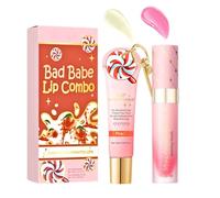 Lip Conditioner & Lip Oil Set, Moisturizing Lip Balm Set with Lip Gloss & Balm for Dry and Chapped Lips, Nourishing Lip Oil Set for Daily Use, Hydrating Lip Care Set for Soft & Smooth Lips (Peach)