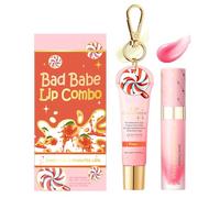 Lip Conditioner & Lip Oil Set, Peach Lip Care Duo Set, Lip Gloss Balm Multipack for Dry and Chapped Lips, Moisturizing Gifts Set For Teenage Girls (Peach)