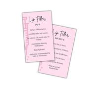 Lip Filler Aftercare Cards | 50 Pack 2x3.5” inch Cards | Lip Injection After care Card for Clients, Filler Injection, Medi Spa Cards, Filler Cards