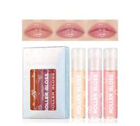 Lip Gloss 3 Pcs Hydrating Lip Oil Set, Moisturizing Roll-On Lip Gloss Set Plumping Lip Oil Liquid Lipstick, No-Sticky Long Lasting Lip Glow Balm Lip Care for Dry and Chapped Lips