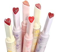 Lip Gloss 6Pcs/Set Heart-shaped Jelly Lipstick Moisturizing Nourishing Lipgloss 6 Color Long Lasting Non-stick Glossy Lip Balm Makeup for Women, Lip Gloss for Women