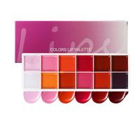 Lip Gloss & Eye Shadow Palette - 12 High-Pigmented Hydrating Shades, Long-Lasting Waterproof Formula, Vibrant Colors for Teens and Women, Perfect for Travel, Daily Makeup, Parties, and Photos