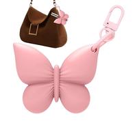 Lip Gloss Keychain Holder Butterfly Shape Silicone Sleeve | Protective Lip Balm Storage Case Portable Clip On Organizer | Cute Decorative Cosmetic Accessory Holder Keyring | Compact Travel Friendly Li