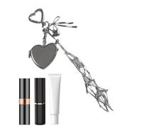 Lip Gloss Organizer, Lip Gloss Organizer with Mirror and Travel Keychain, Compact Lipstick Storage Accessory, Ideal for Travel School Home Outdoor