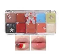 Lip Gloss Palette - 10 Colors Cosmetic Lip Paint | Jelly Tinted Lip Gloss | Lip Palette Makeup | Waterproof Lip Gloss Palette | Long-Lasting Moisturizing Lipstick Makeup Kit For Women