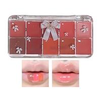 Lip Gloss Palette,10 Colors Cosmetic Lip Paint - Moisturizing Lipstick Makeup Kit, Jelly Lip Makeup Palette Non-Sticky For Costume Makeup