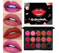 Lip Gloss Palette | 15 Color Moisturizing Lip Gloss Palette | Hydrating Makeup Lipstick Portable, Buildable For Girlfriend, Wife, Friend, Sister, Daughter