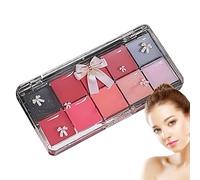 Lip Gloss Palette, Cosmetic Lip Paint, 0.09x0.1 Inches 10 Colors, Moisturizing Lipstick Makeup Kit Long-Lasting Color, Jelly Tinted Mouth Gloss for Women and Ladies