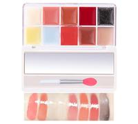Lip Gloss Palette - Practical 10-Colour Jelly Palette with Durable Lip Stains - Lip Cream Palette, Multicoloured, Smooth Lip Glosses, Long Lasting Moisturising Makeup for Dry People