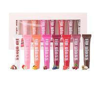Lip Gloss Set - 8X Fruit Flavored Lipstick | Fruit Flavored Lipstick Clear Lip Gloss in Assorted Fruit Trees, Lasting Repair for Girls, Women, A