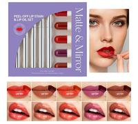 Lip Gloss Set, Waterproof Lip Stain, Smudge Proof Lipstick for Beauty Routine Everyday Wear Women Travel Commuting Dating Wedding Home