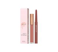 Lip Gloss with Glitter 2pcs Lip Liner And Lipstick Makeup Set 1 Velvety Liquid Lipsticks + 1 Matching Smooth Lip Liner Step Lips Makeup Kits Waterproof Long Lasting Lipstick Gift Lawless Lip Plumper