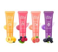 Lip Glowy Balm, Pack of 4 Fruit Glowy Lip Balm, Vitamin E Lip Glowy Balm Set, Reduces Lip Lines, Improves Lip Colour, Quickly Moisturises and Relieves Dry Lips