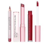 Lip Liner, 3 Piece Lipstick Combo, Nude Creamy Matte Set, Long Lasting Liner for Day, Smooth Formula for Weddings and Parties, Lip Color for Fall and Winter Makeup for Travel Office,