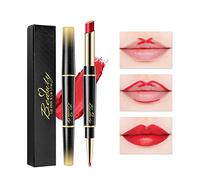 Lip Liner And Lipstick Set,2-in-1 Double Head Matte Cream Lipstick & Lip Liner,Waterproof Sweatproof No Smudge Long-Lasting Moisturizing Smooth Highly Pigmented Makeup Set(Red)