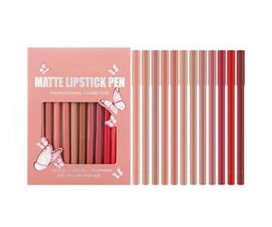 Lip Liner Combo, With Non-Stick Cup Texture, 1.2gx12pieces, Lipstick Liner Set, Matte Lip Pencil, Smooth And Long-Lasting Formula, For Women, Girls, Makeup