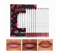 Lip Liner - Matte Lip Liner Set of 12 | Waterproof Matte Nude Natural Lip Liner Long-Lasting Lips Sculpturing for Women& Girls