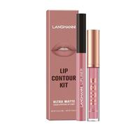 Lip Liner Matte Lipstick Nude Lip Combo Sets Kit, Nude Brown Lips Liner and Liquid Lipstick Set, Lip Combos Sets, High Pigmented Long Lasting Lipstick Waterproof Lip Combos (10)