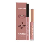 Lip Liner Matte Lipstick Nude Lip Combo Sets Kit, Nude Brown Lips Liner and Liquid Lipstick Set, Lip Combos Sets, High Pigmented Long Lasting Lipstick Waterproof Lip Combos (09)