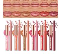 Lip Liner - Portable Lipstick Crayon, Natural Lipliner Pencil And Set, Nude Lipliner Glass Lip Glosses Long Lasting Non-Fading Waterproof Makeup Set Gift For Women Girls, Hydrating