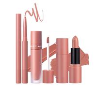 Lip Liner Set - Three Piece Liquid Lip Pencil Kit, Colour Application for Smooth and Velvety | Makeup Long Lasting Lip Liner Collection for Labbrascom