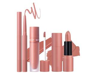 Lip Liner Set - Three Piece Liquid Lip Pencil Kit, Colour Application for Smooth and Velvety | Makeup Long Lasting Lip Liner Collection for Labbrascom