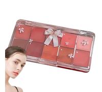 Lip Makeup Palette for Costume - 10 Shadow Jelly Texture, Moisturizing Cosmetic Set, Lightweight Non-Sticky Formula | Colorful Lipstick Kit for Party Stage Event Festival Artistic