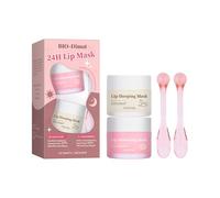 Lip Mask Overnight & Day Care Duo - 2-in-1 Coconut Sleeping Mask & Strawberry Awakening Mask for Dry, Chapped Lips | 24H Lip Care Set, Gently Exfoliates & Moisturizes | 0.35oz/10g Each