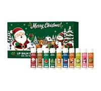 Lip Moisturizer Set, Flavored Lip Balm, Mini Cream Tubes, 10 Piece, | Fruit Extract Hydration, For Home Travel Day Winter Fall Offices Holiday School Date Event Party