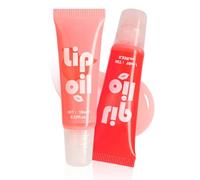 Lip Oil Set Plumping Lip Glosses, Moisturizing Colour Changing Lip Oil Tinted Lip Gloss, Non-Sticky Hydrating Pink Lip Gloss with Juicy Shine, Nourishing Fruity Lip Glaze Set (2PCS)