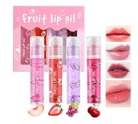 Lip Oil Set - Roll-On Lip Gloss Set/Fruity Flavors Lip Balm Liquid Lipstick/Moisturizing Lip Glow Oil Lip Care For Girls Women