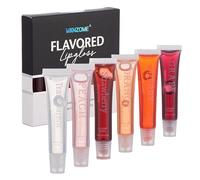 Lip Oil Tinted, MKNZOME 6pcs Moisturizing Fruity Lip Glow Oil Plumping Lip Gloss Non-sticky Lip Plumper Tinted Lip Balm Lip Care Make Up Gifts for Women Girls Daily Lip Care Repairing &Lip Makeup