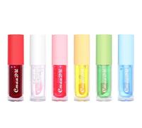 Lip Oil Tinted, MKNZOME 6pcs Moisturizing Fruity Lip Glow Oil Plumping Lip Gloss Non-sticky Lip Plumper Tinted Lip Balm Lip Care Make Up Gifts for Women Gilrs Daily Lip Care Repairing &Lip Makeup