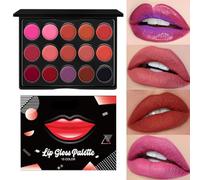 Lip Palette,15 Color Moisturizing Matte Texture Lip Glaze Palette - Hydrating Makeup Lipstick Portable, Buildable For Girlfriend, Wife, Friend, Sister, Daughter