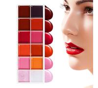 Lip Palette, Eyeshadow Palette, High Pigmented Waterproof Formula, 6.1x2.1 Inches Hydrating Long Lasting Wear, 12 Color Makeup Set for Teens, Girls, Adults, and Women