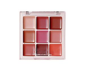 Lip Palette, Lip Palette with 9 Colours, Moisturising, Non-Sticky, Cosmetics, Waterproof, Long Lasting, for Boys and Girls, Special Occasions and Party Make-Up