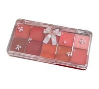 Lip Palette Set, 10 Colours of Lip Gloss in Tinted, Waterproof Make-Up for Lips, Soft and Shiny Palette for a Natural or Intense Look