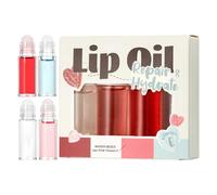 Lip Plumper Gloss, 2x6.8cm Revitalizing Smoothing Balm Set, Four Piece Hydrating Collection, Beauty Enhancement Makeup Accessory, Moisture Rich High Shine Formula, Suitable for Traveling Home School