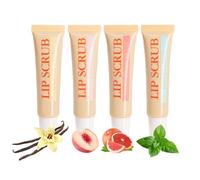 Lip Scrub, 15g X 4 Pieces Moisturizing Stick with and Hydrating Lip Scrubs, Plumper, Smoothing Softening Lips for Daily Care, Softens, Moisturizes, Revitalizes Lips